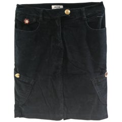 Dunkelbrauner Samtrock von Moschino