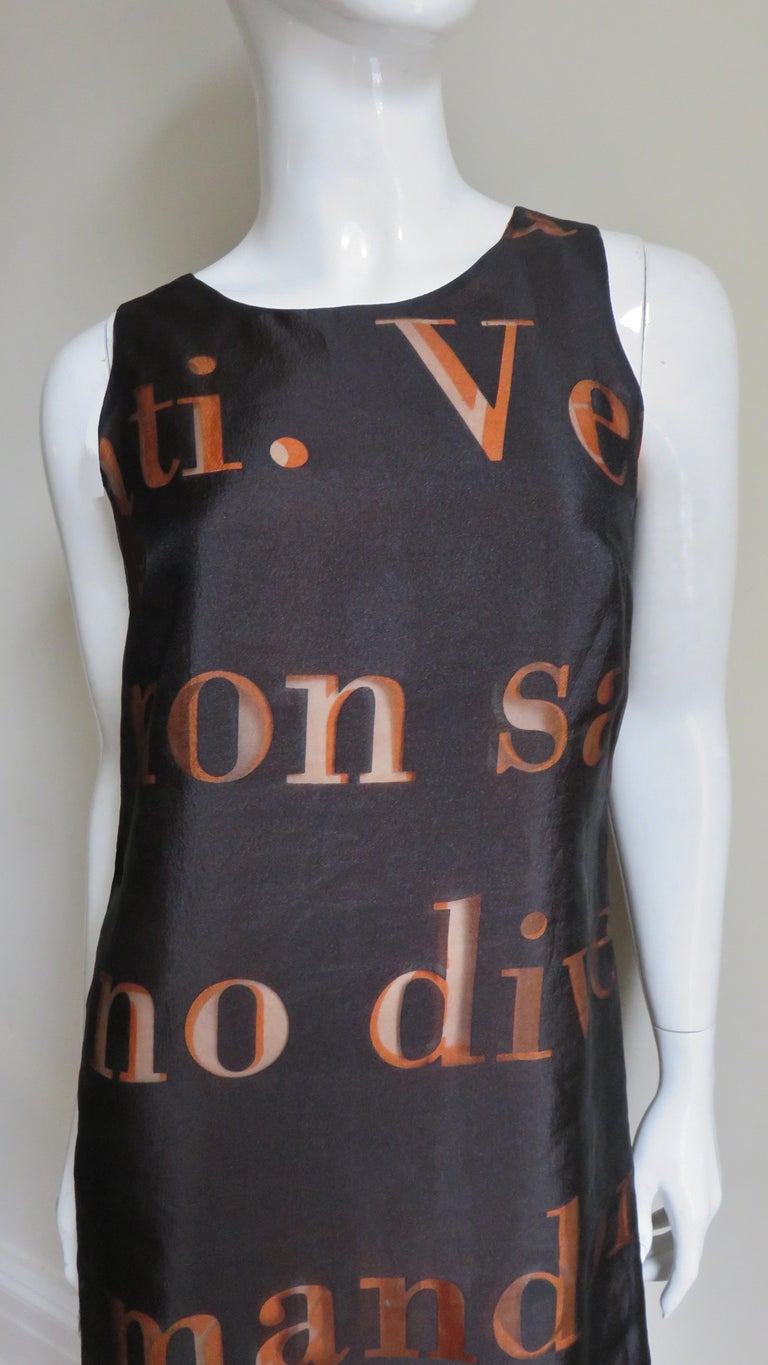 Black Moschino Dress with Letter Pattern For Sale