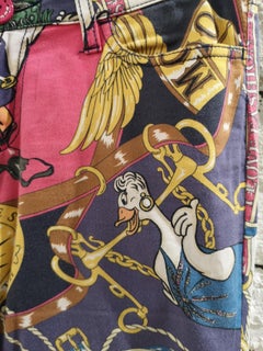 Moschino 1990s Vintage Women's Multicoloured Cotton Duck Print Pants