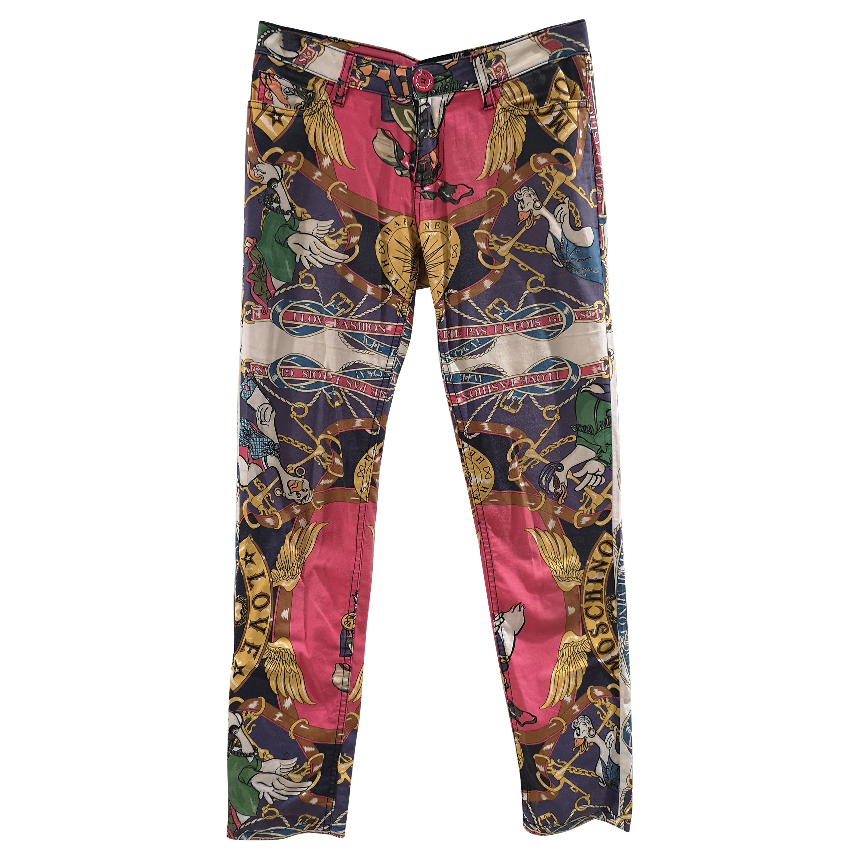 Moschino Duck Mehrfarbige Baumwollhose