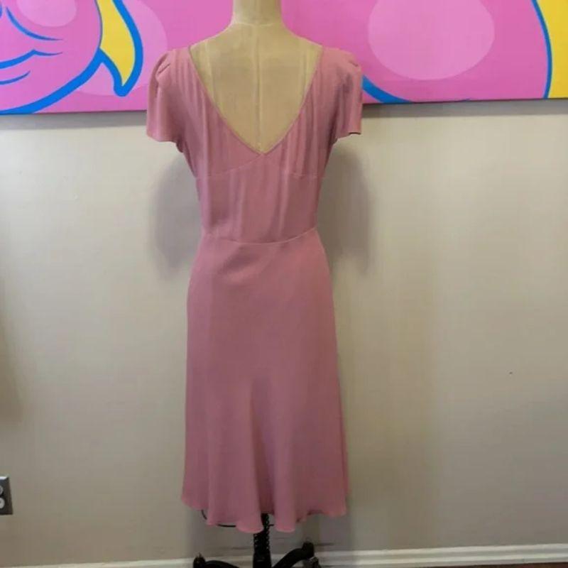 Brown Moschino Dusty Pink Crepe 1940s Style Dress For Sale