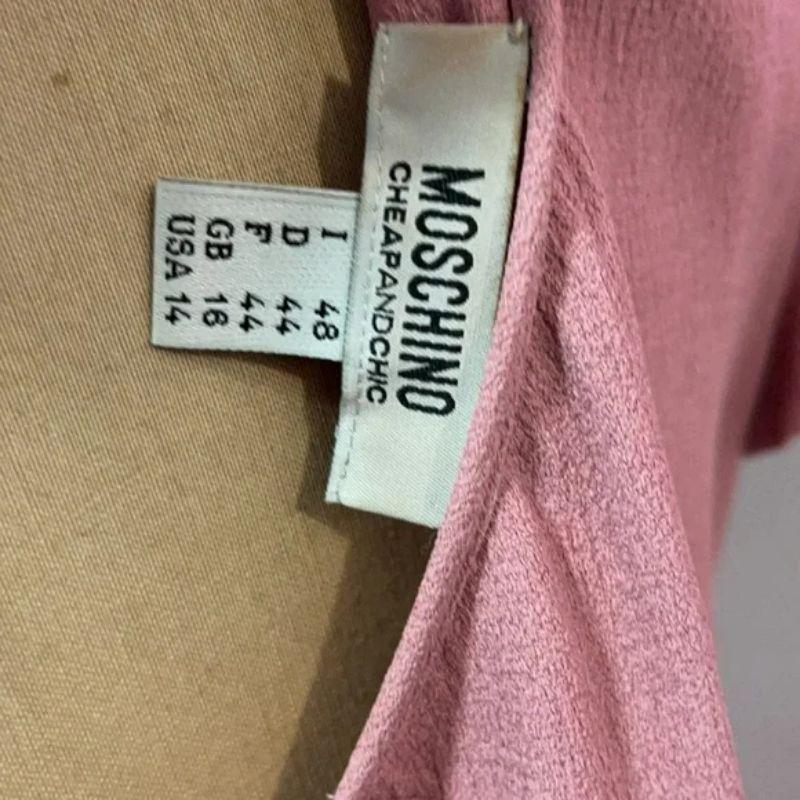 Moschino Dusty Pink Crepe 1940s Style Dress In Good Condition For Sale In Los Angeles, CA