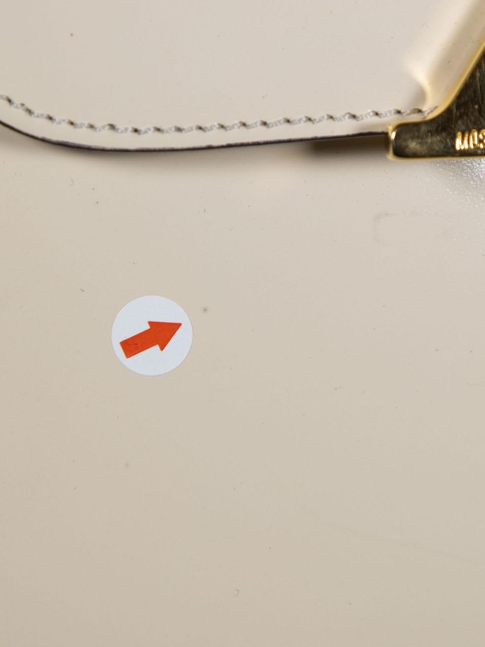 Moschino Ecru Patent Letter Crossbody Bag For Sale 2