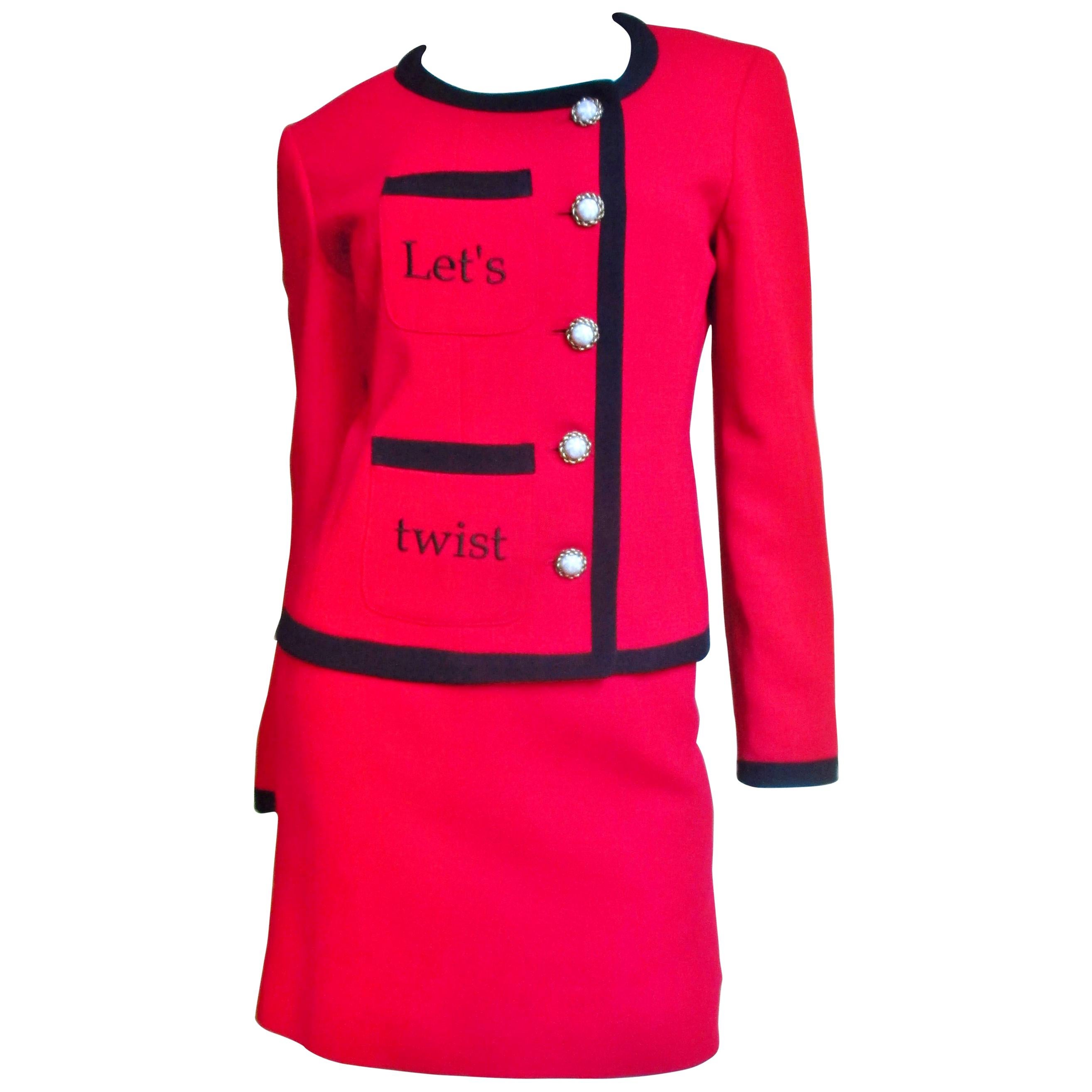 Moschino Color Block Skirt Suit