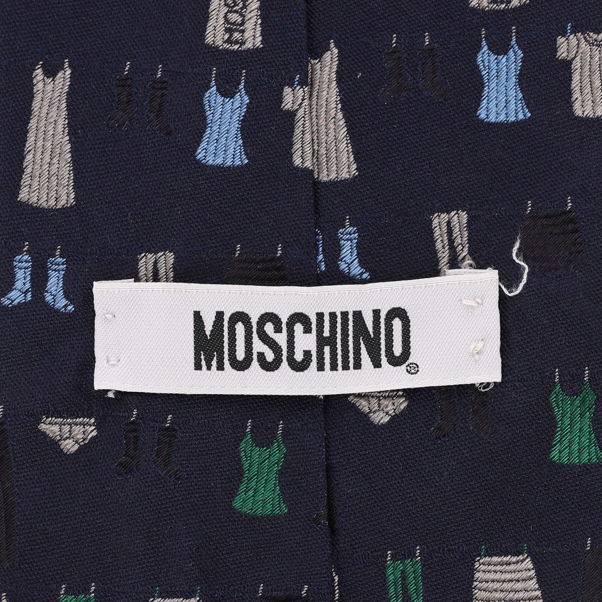 Cravatta in seta ricamata Moschino in vendita 2