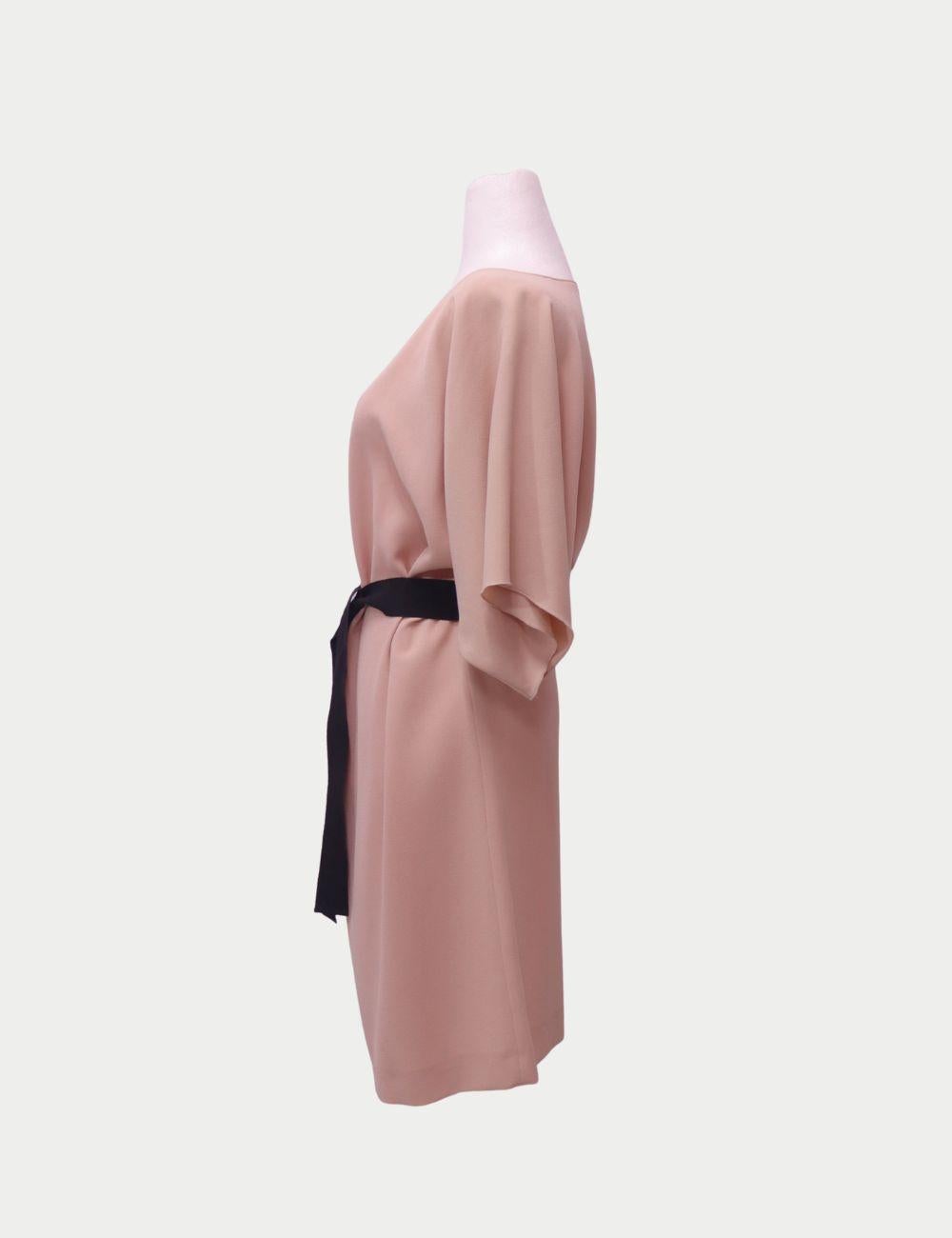 Moschino - Robe droite nude à nouettes noires

L'élégance minimaliste s'allie à des détails ludiques dans cette robe droite nude de Moschino. Confectionnée en Italie, cette robe présente une silhouette fluide et décontractée avec de larges manches