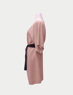 Moschino Nude Shift Dress with Black Belt Detail- EU 42