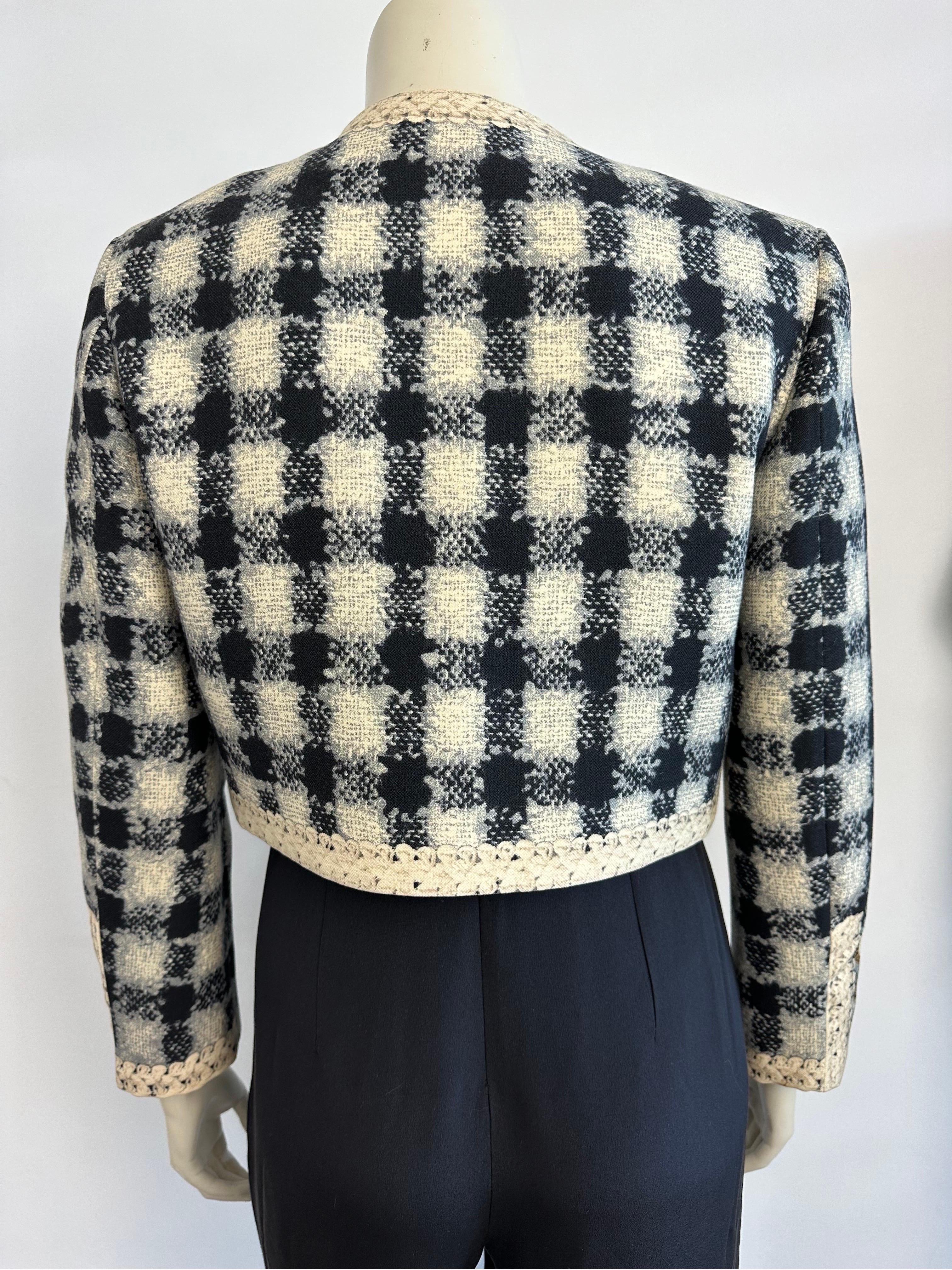 Moschino F/W 1992 Tweed Printed Jacket For Sale 2