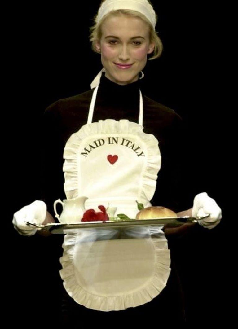 Moschino Autunno/Inverno 2001 Costume da bagno vintage in bianco e nero 