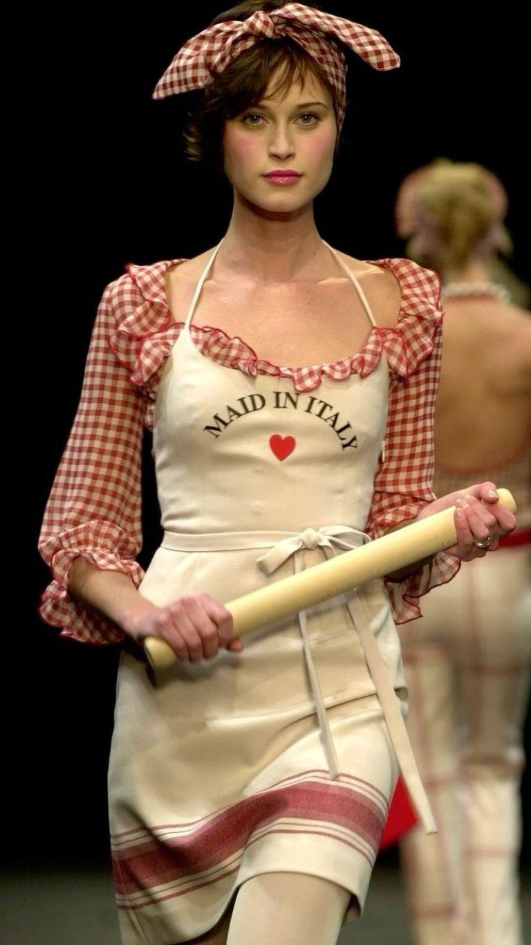 Moschino Autunno/Inverno 2001 Costume da bagno vintage in bianco e nero 