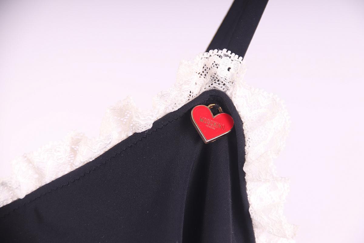 Moschino Autunno/Inverno 2001 Costume da bagno vintage in bianco e nero 