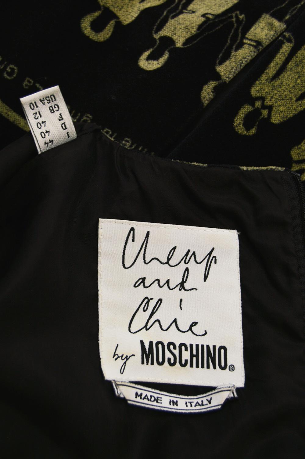 Moschino Fashion History 'Anni Di Kaos' Iconic Print Velvet Shift Dress, c. 1997 2