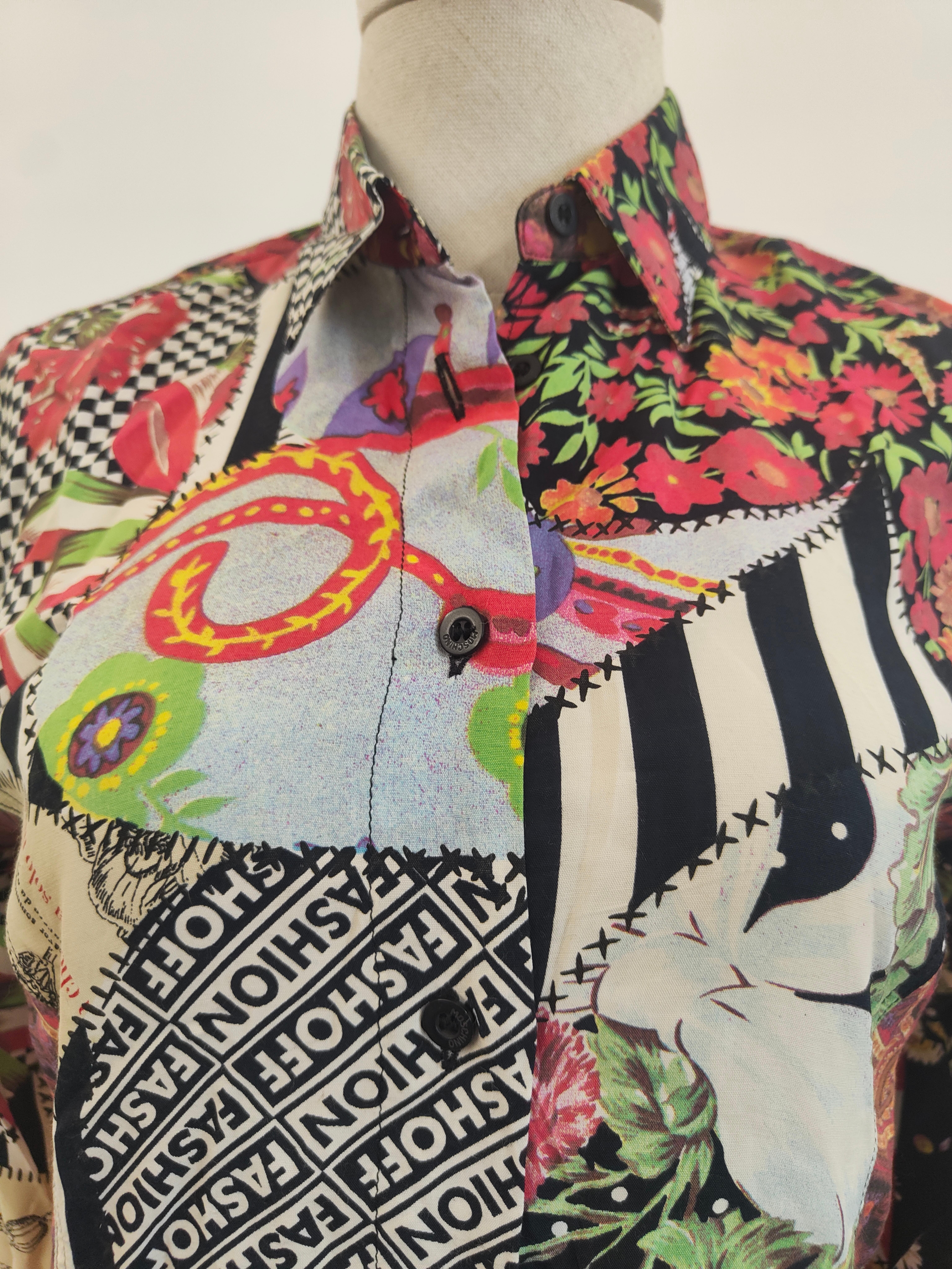 Moschino fashOn fashOff camicia in viscosa multicolore in vendita 12