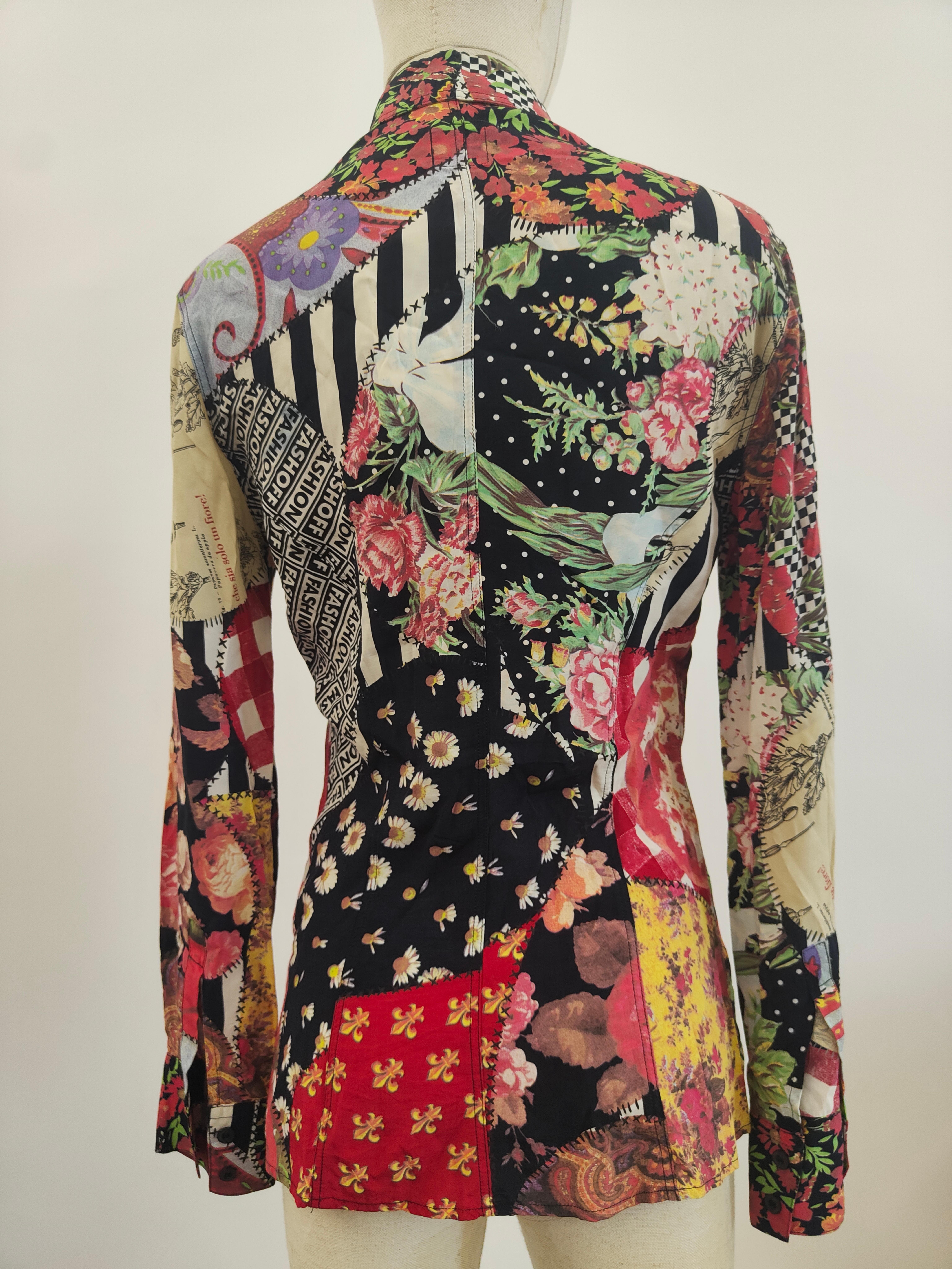 Moschino fashOn fashOff camicia in viscosa multicolore in vendita 1