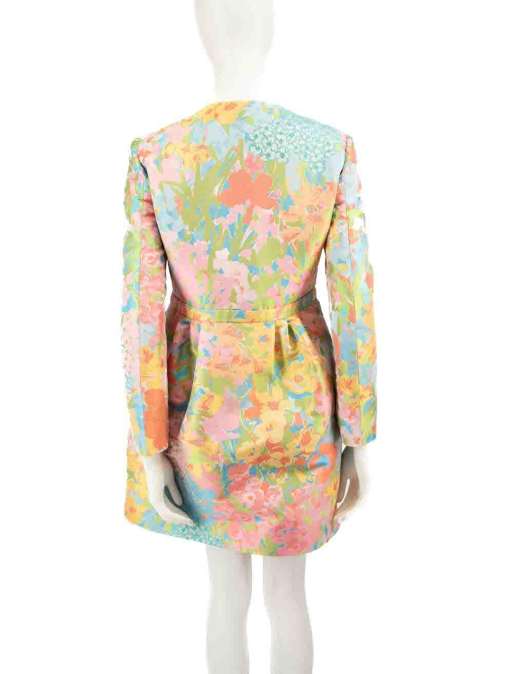 Moschino Floral Pattern Mid-Length Coat Size M In Excellent Condition For Sale In London, GB