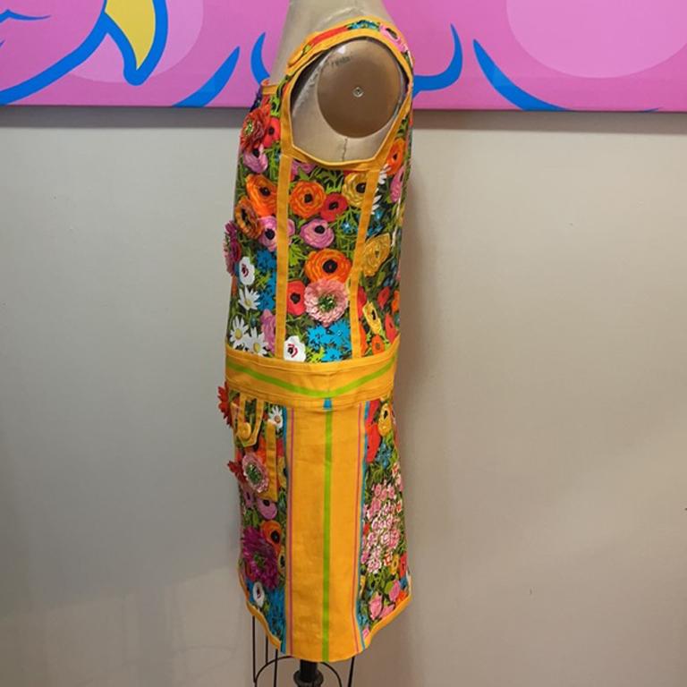 Vestido de verano de algodón elástico con flores Moschino 6