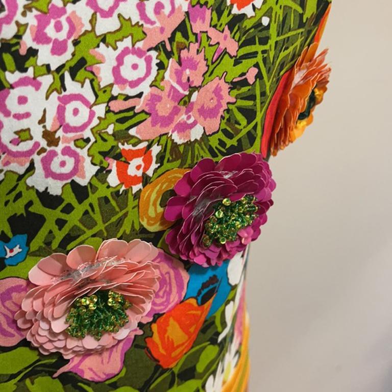 Vestido de verano de algodón elástico con flores Moschino 1