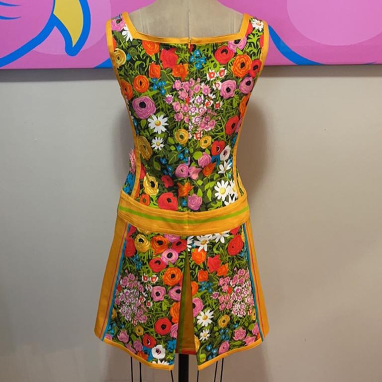 Vestido de verano de algodón elástico con flores Moschino 3