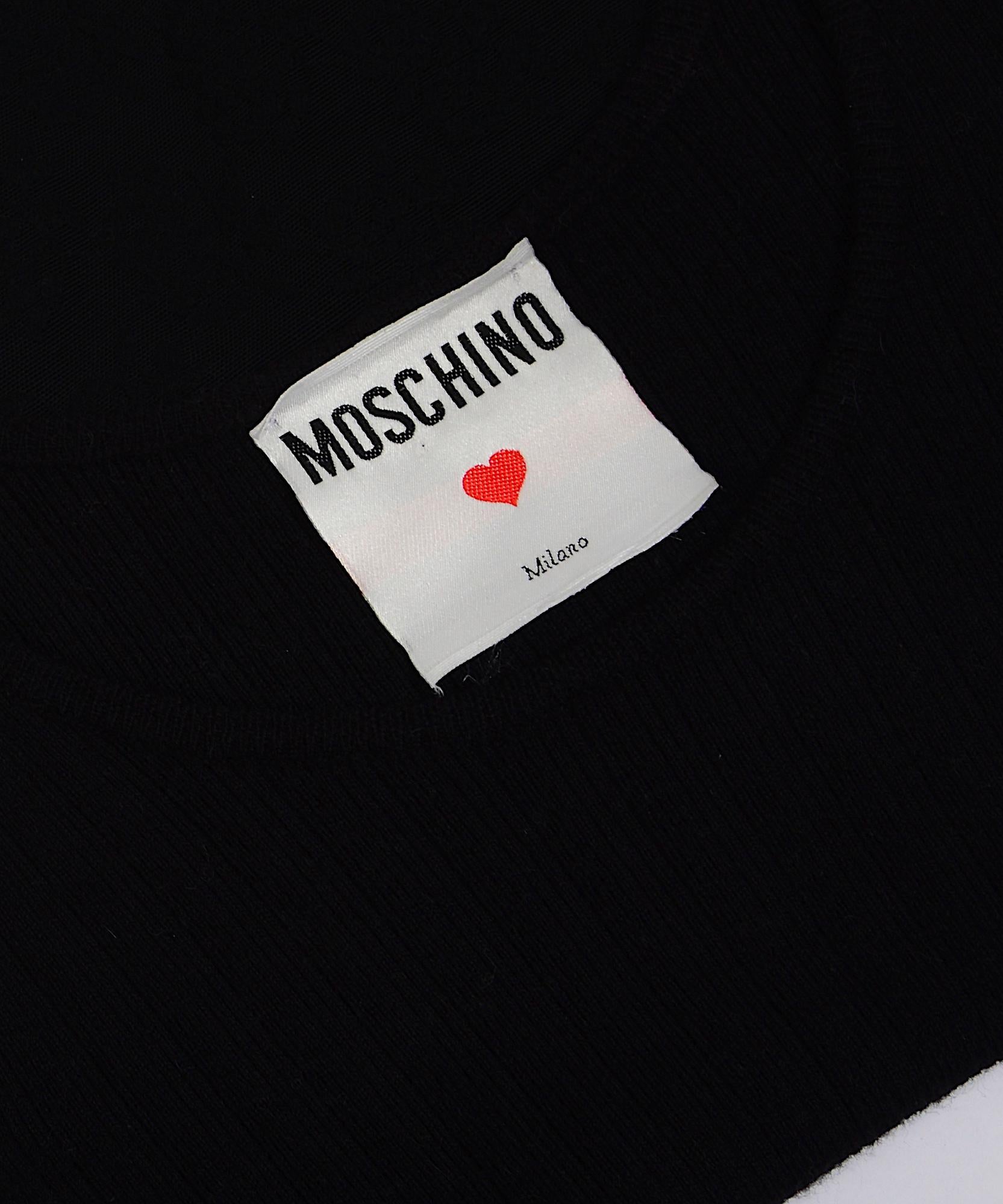 Franco Moschino Vintage 1980er Schwarzes Wolltop mit angehängtem Korsett-Garterrock im Angebot 8