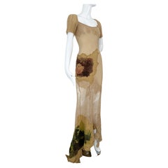 Moschino FW 1999 runway maxi silk lace dress 