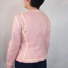 Veste rose Moschino avec doublure marguerite 1990