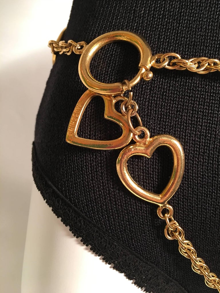 Moschino Gold Charm Chain Belt For Sale at 1stdibs