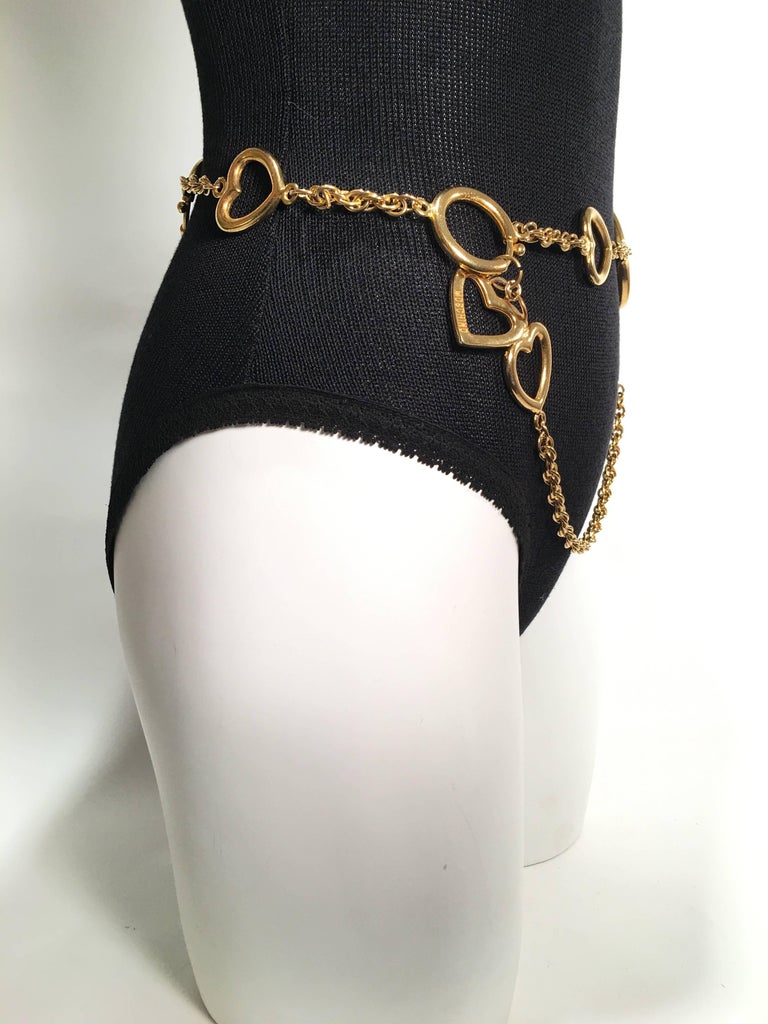 Moschino Gold Charm Chain Belt For Sale at 1stdibs