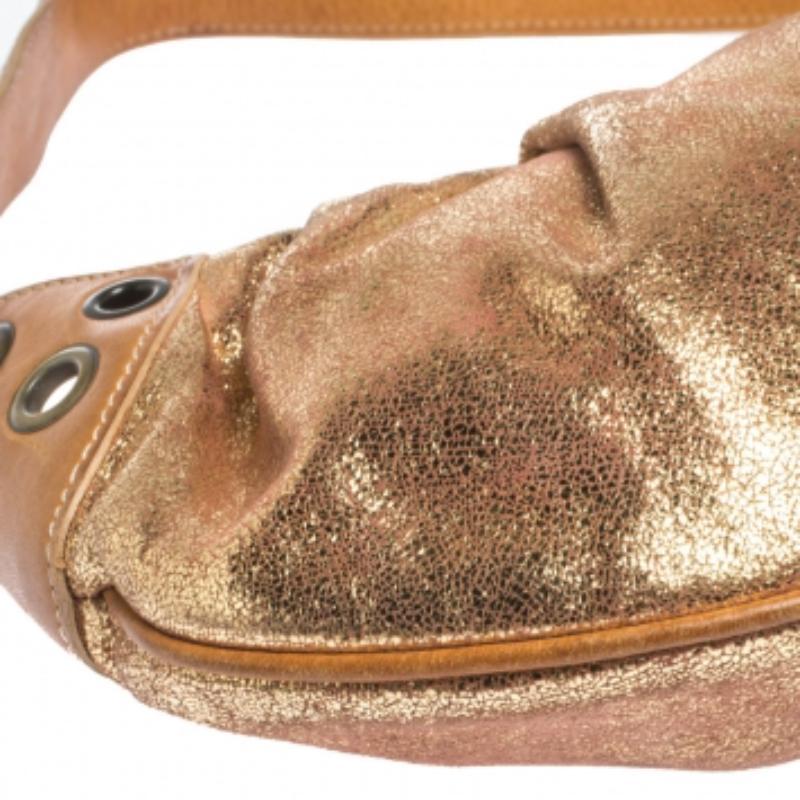 Borsa a tracolla in pelle cangiante oro Moschino in vendita 2