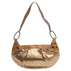 Moschino Gold Iridescent Leather Shoulder Bag