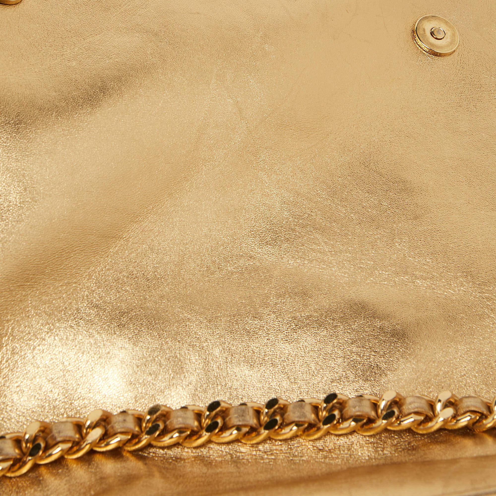 Moschino Gold Leather Large Capsule Biker Jacket Shoulder Bag 8