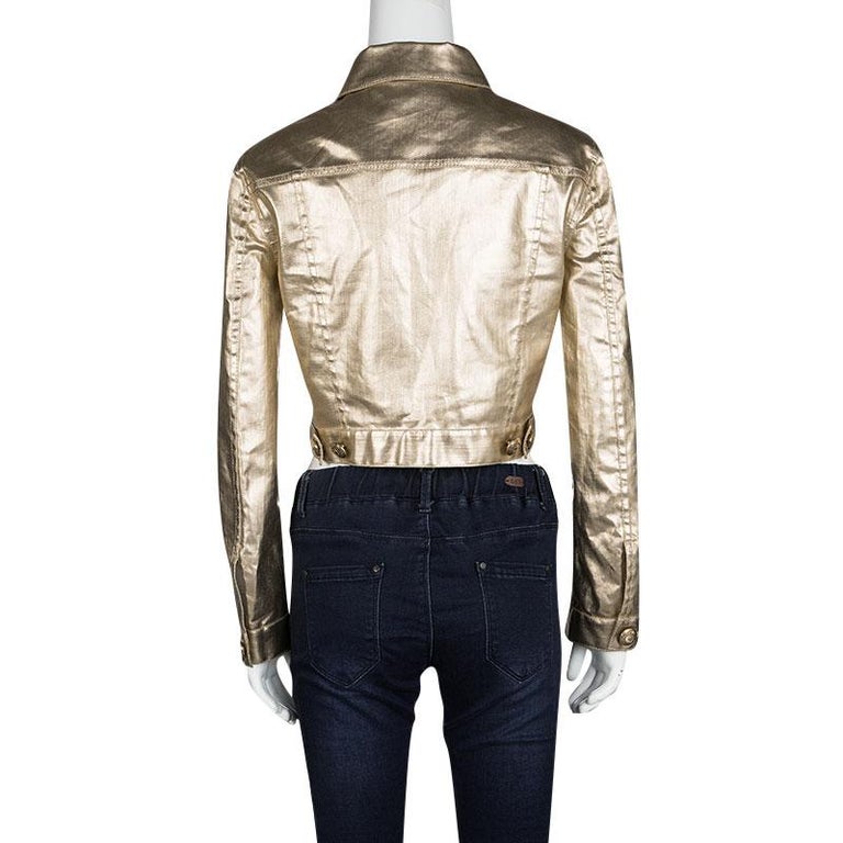 Moschino Gold Long Sleeve Jacket S For Sale at 1stDibs