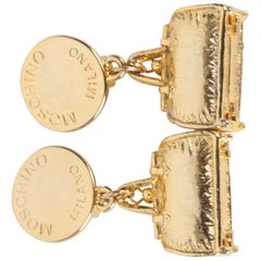 Moschino Gold-Plated Bag Charm Clip-On Earrings