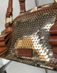 Moschino gold sequins hand bag