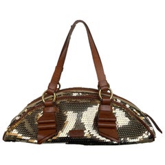 Moschino gold sequins hand bag