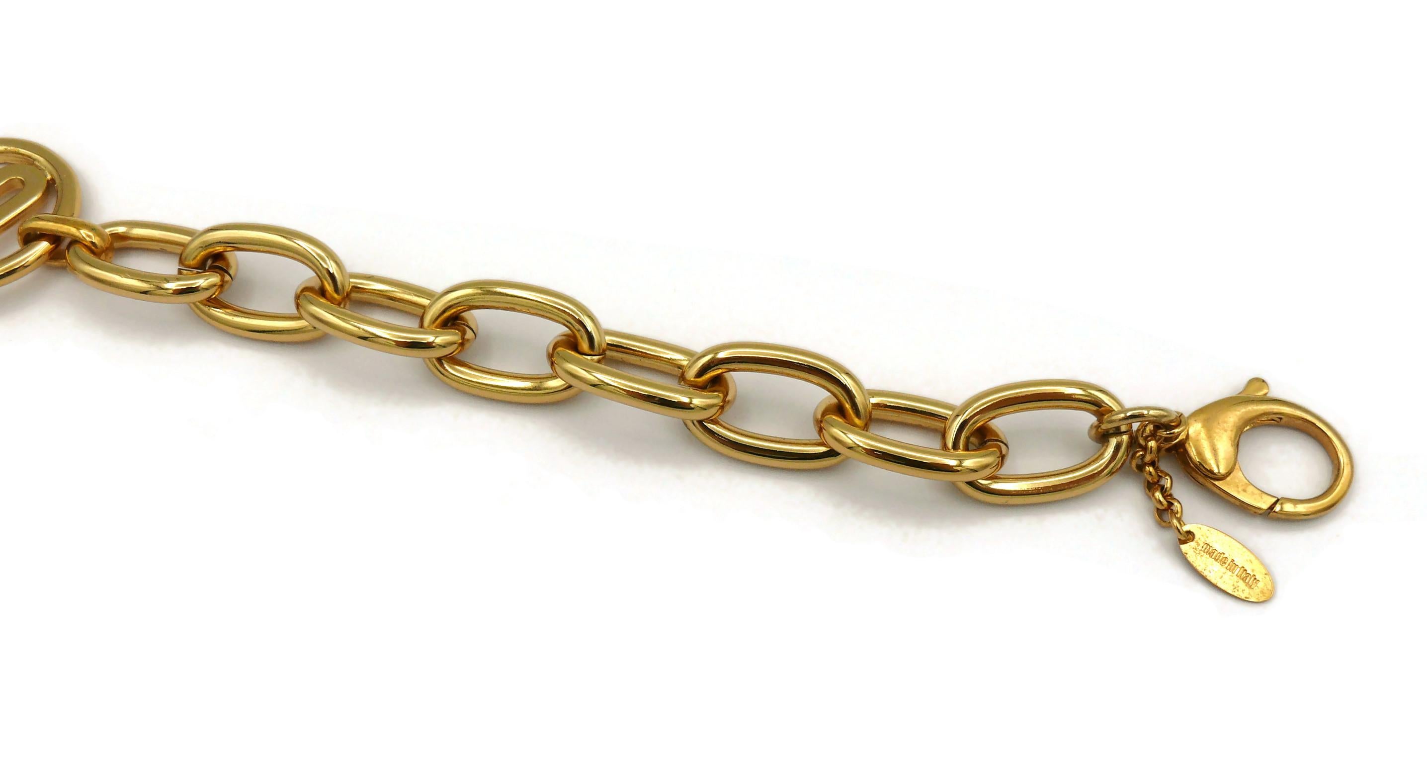 MOSCHINO Goldfarbene Ton-Halskette mit Kette im Angebot 3