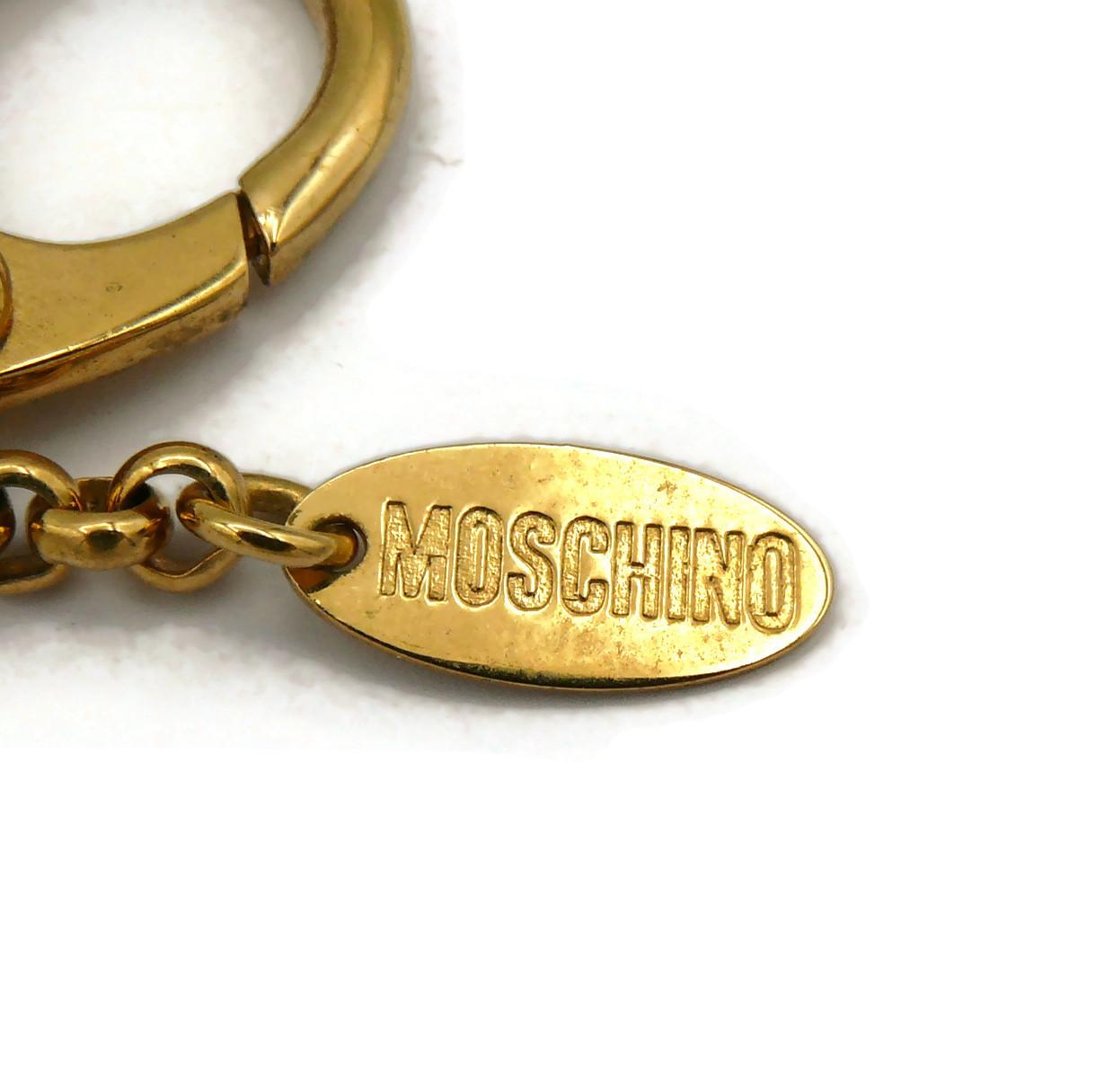 MOSCHINO Goldfarbene Ton-Halskette mit Kette im Angebot 4