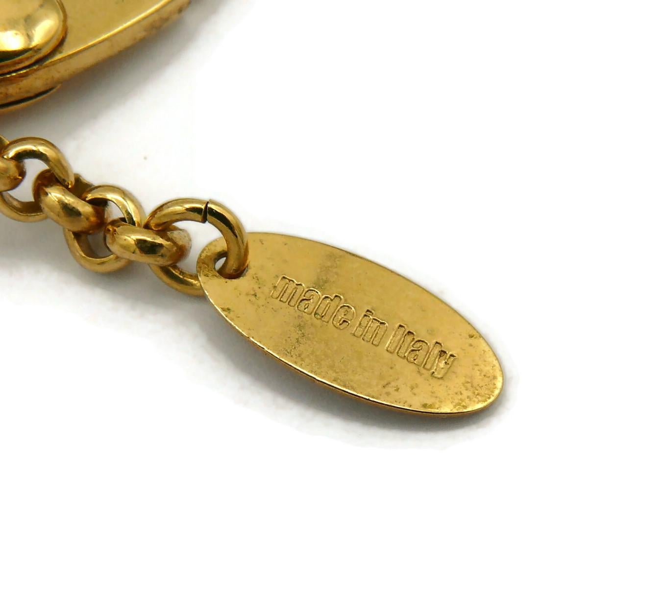 MOSCHINO Goldfarbene Ton-Halskette mit Kette im Angebot 5