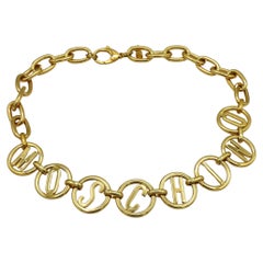 MOSCHINO Gold Tone Chain Necklace
