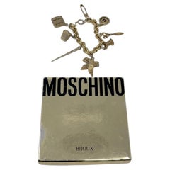 Moschino Gold Tone Sewing Charm Bracelet Vintage