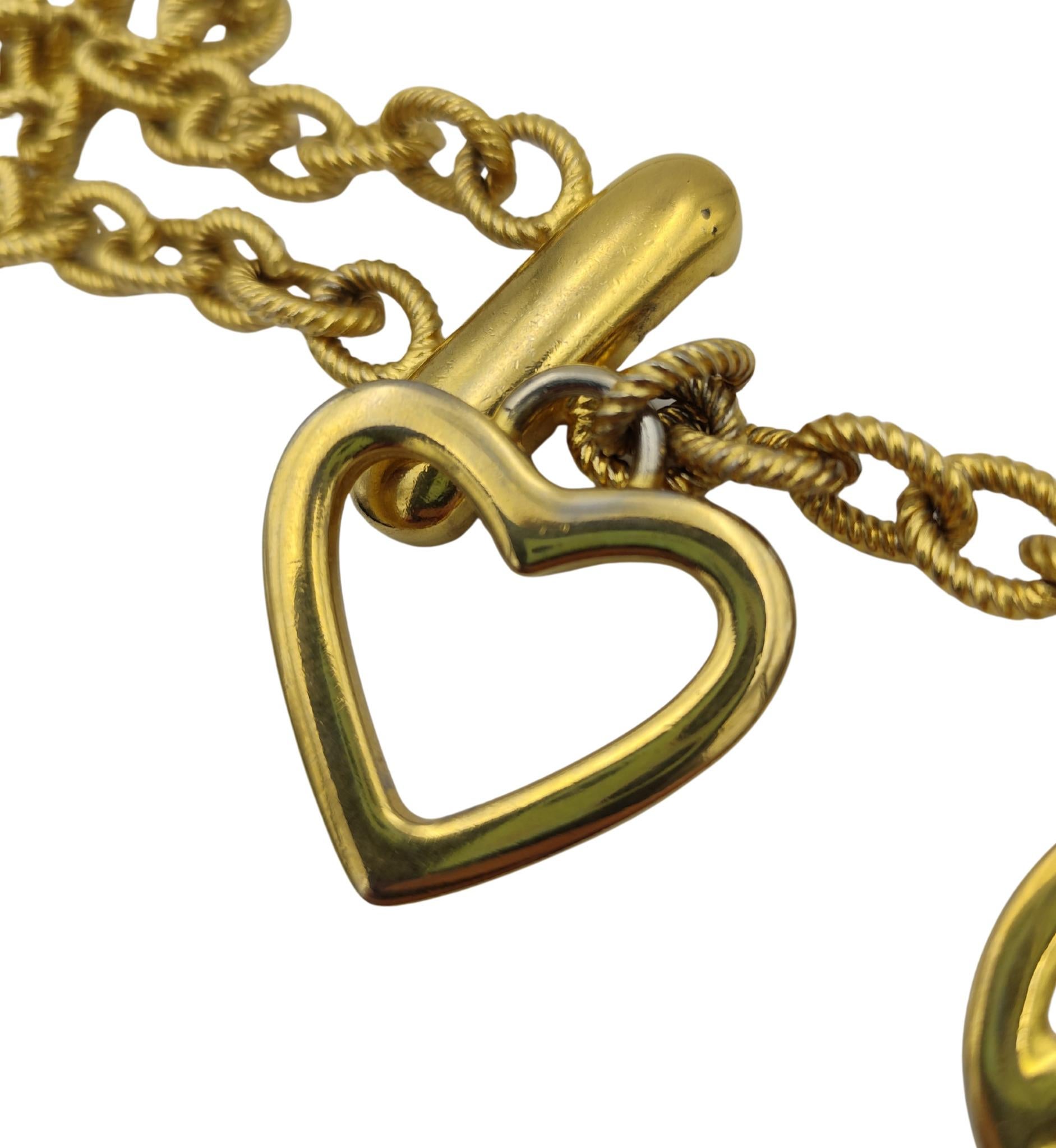 Cinturón Moschino de metal dorado con doble cadena colgante en venta 7