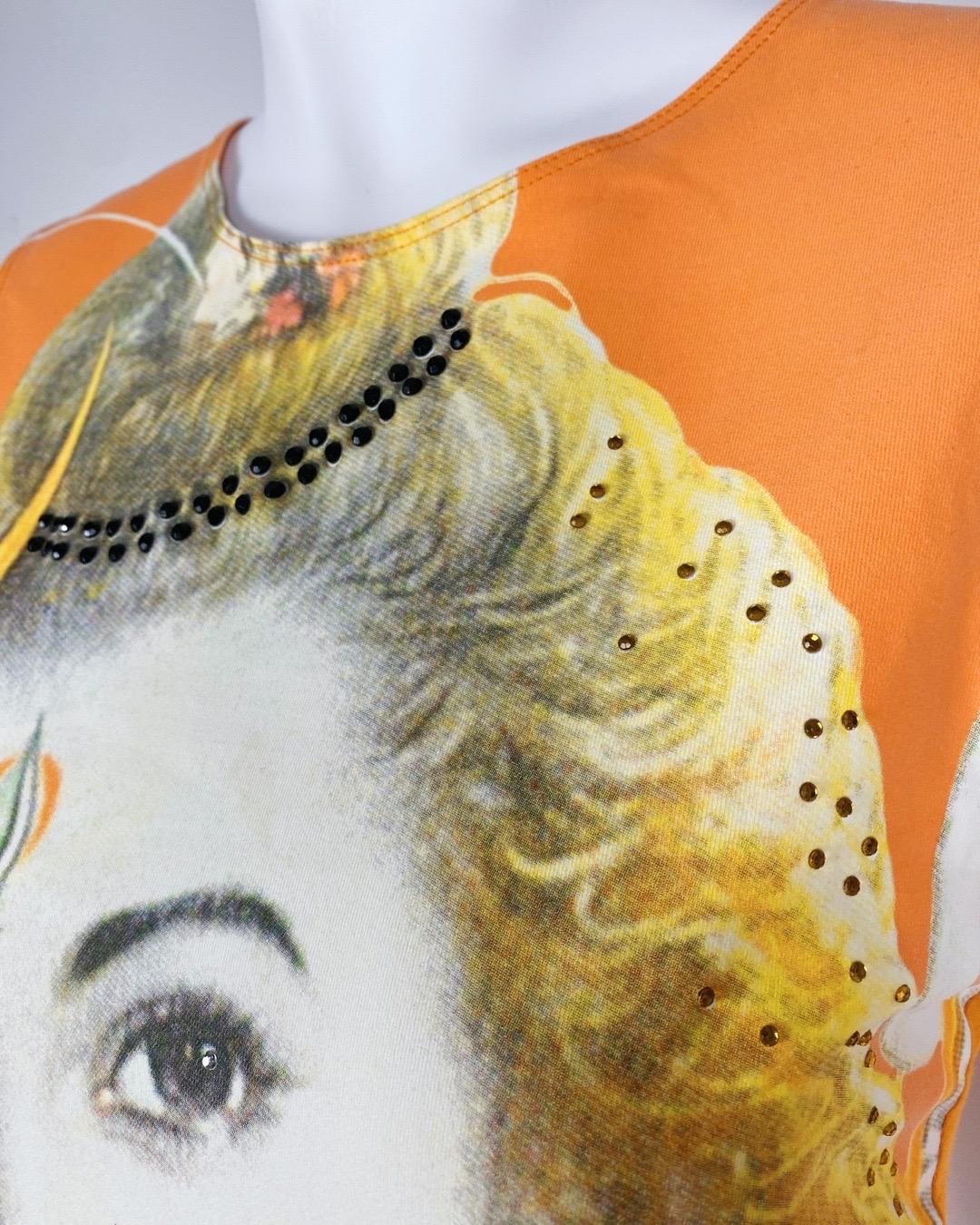 MOSCHINO T-Shirt graphique Motif divinité indienne  1990s Pour femmes en vente