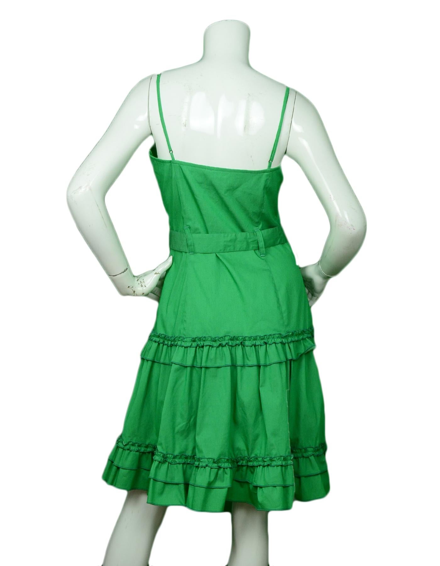 green speghetti strap dress