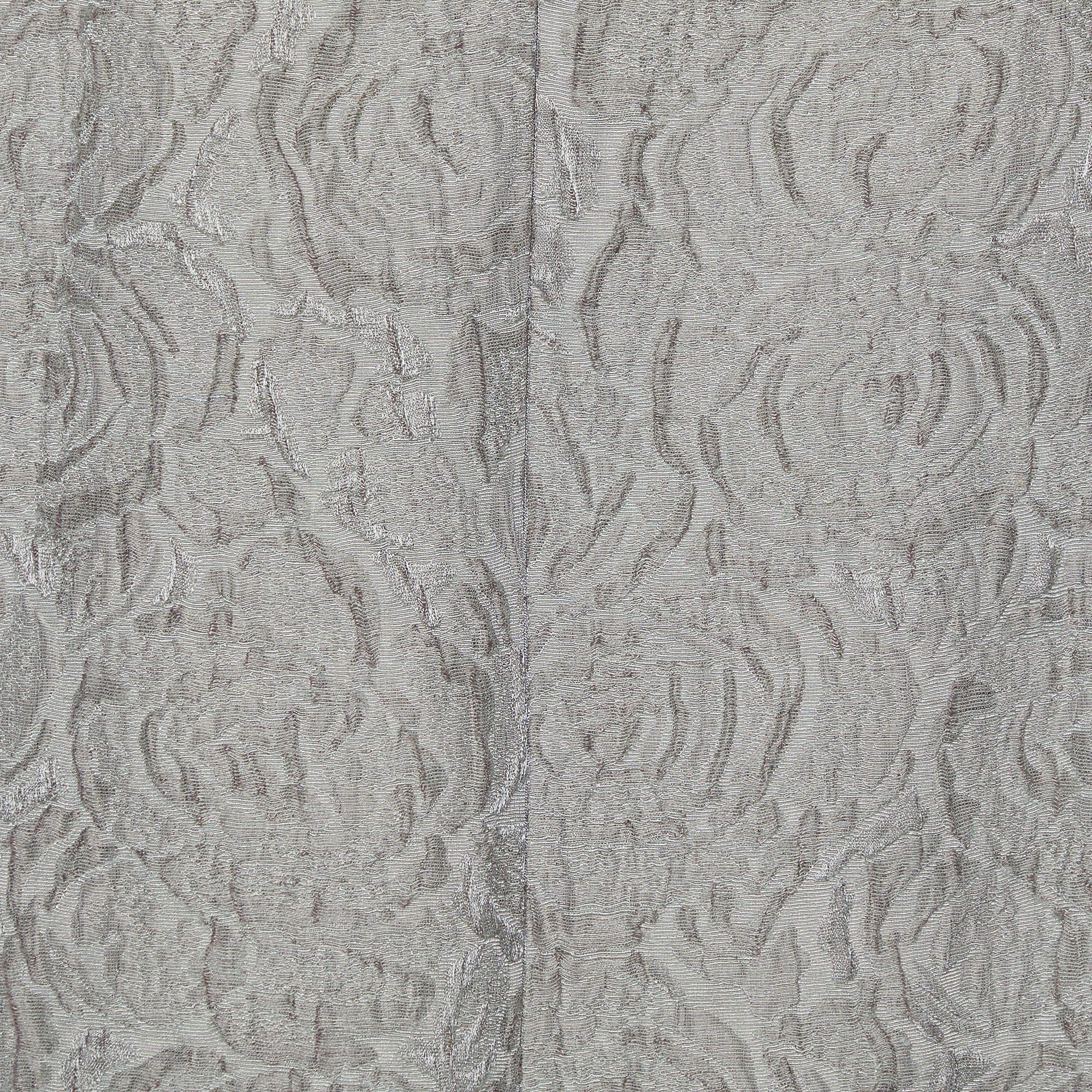 Grigio Moschino - Vestito a ruota con fiocco in jacquard floreale grigio M. in vendita