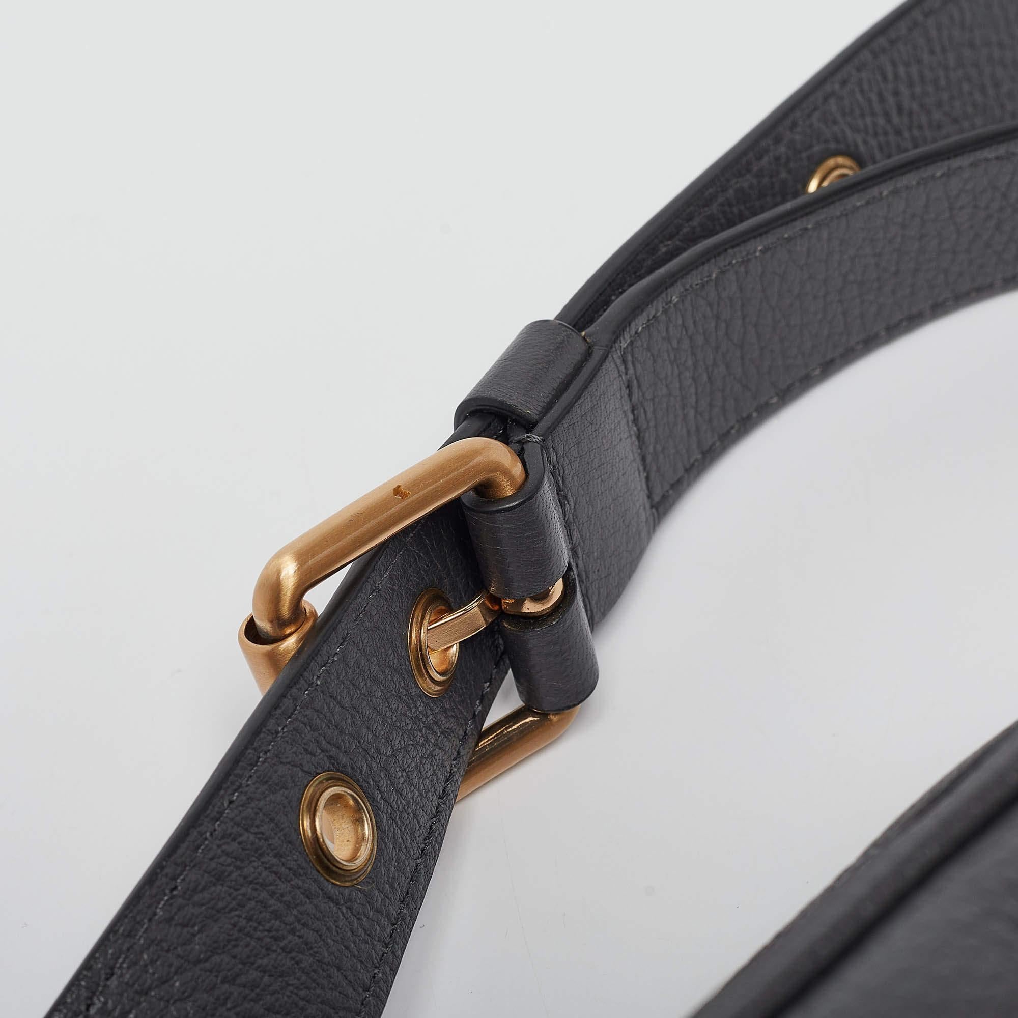 Moschino Grey Leather Mini Classic Logo Belt Bag 1