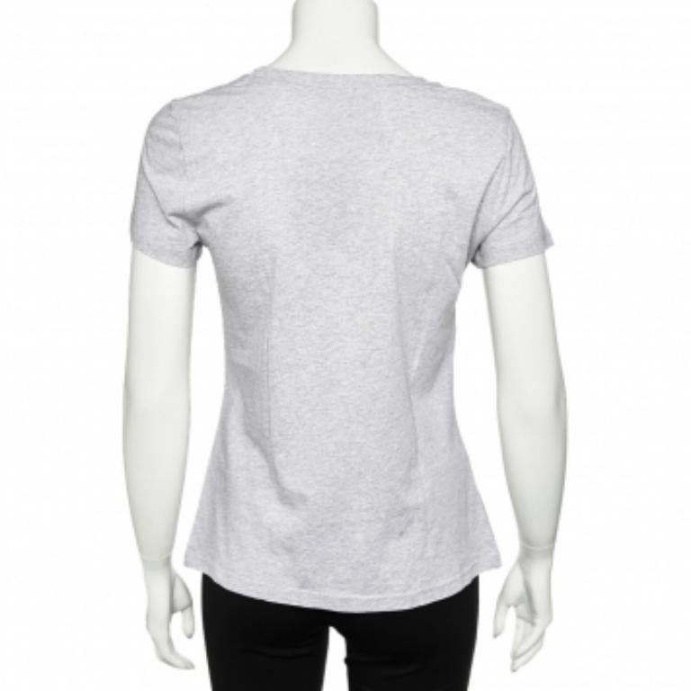 T-shirt Moschino gris Shopaholic imprimé souris L en vente 1
