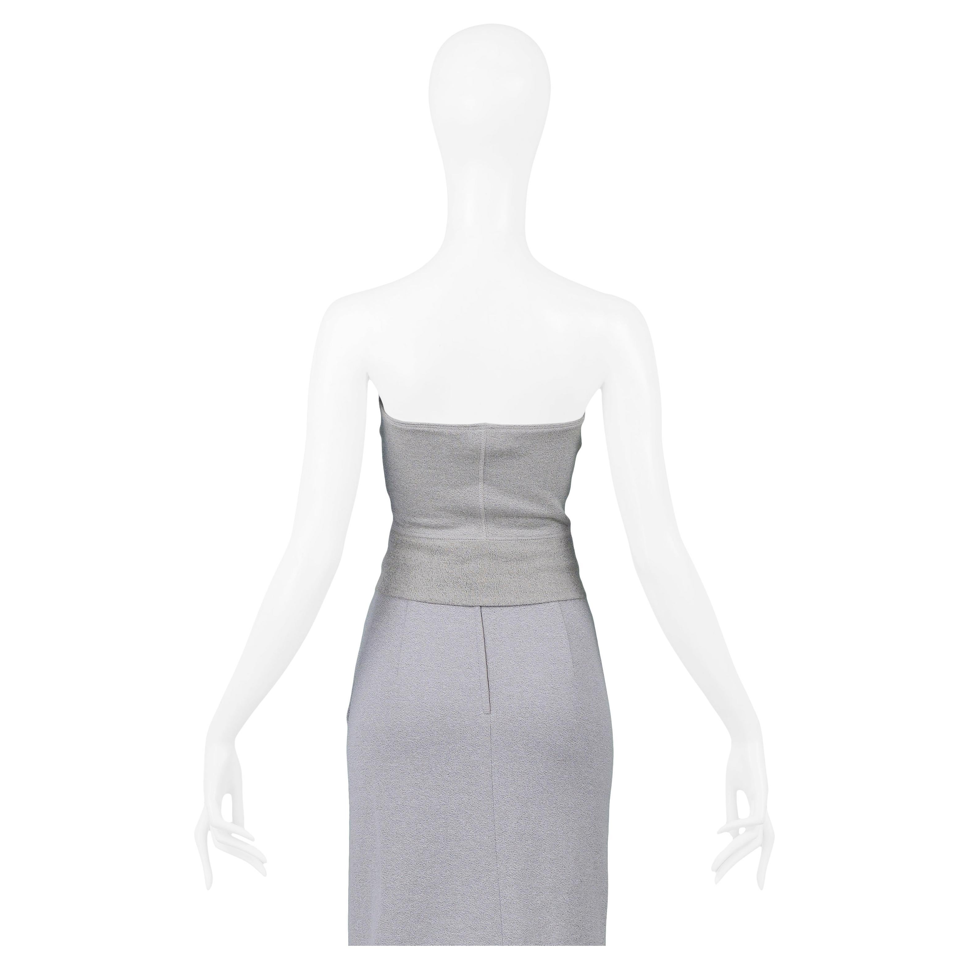 Moschino Grey Sweatshirt Bustier 1994 In Excellent Condition For Sale In Los Angeles, CA