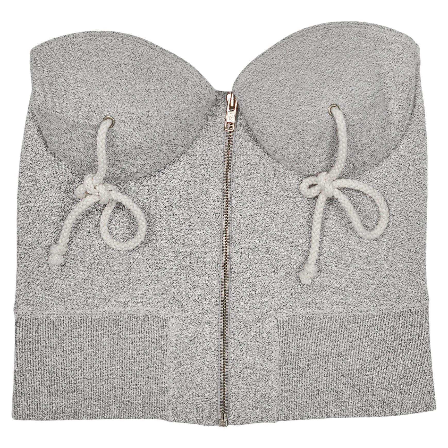Moschino Grey Sweatshirt Bustier 1994 For Sale