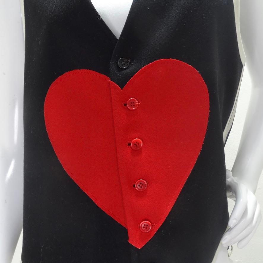 Gray Moschino Heart Vest circa 1990s For Sale