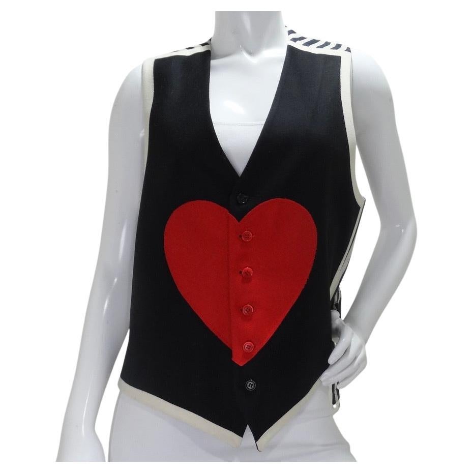 Moschino Heart Vest circa 1990s For Sale