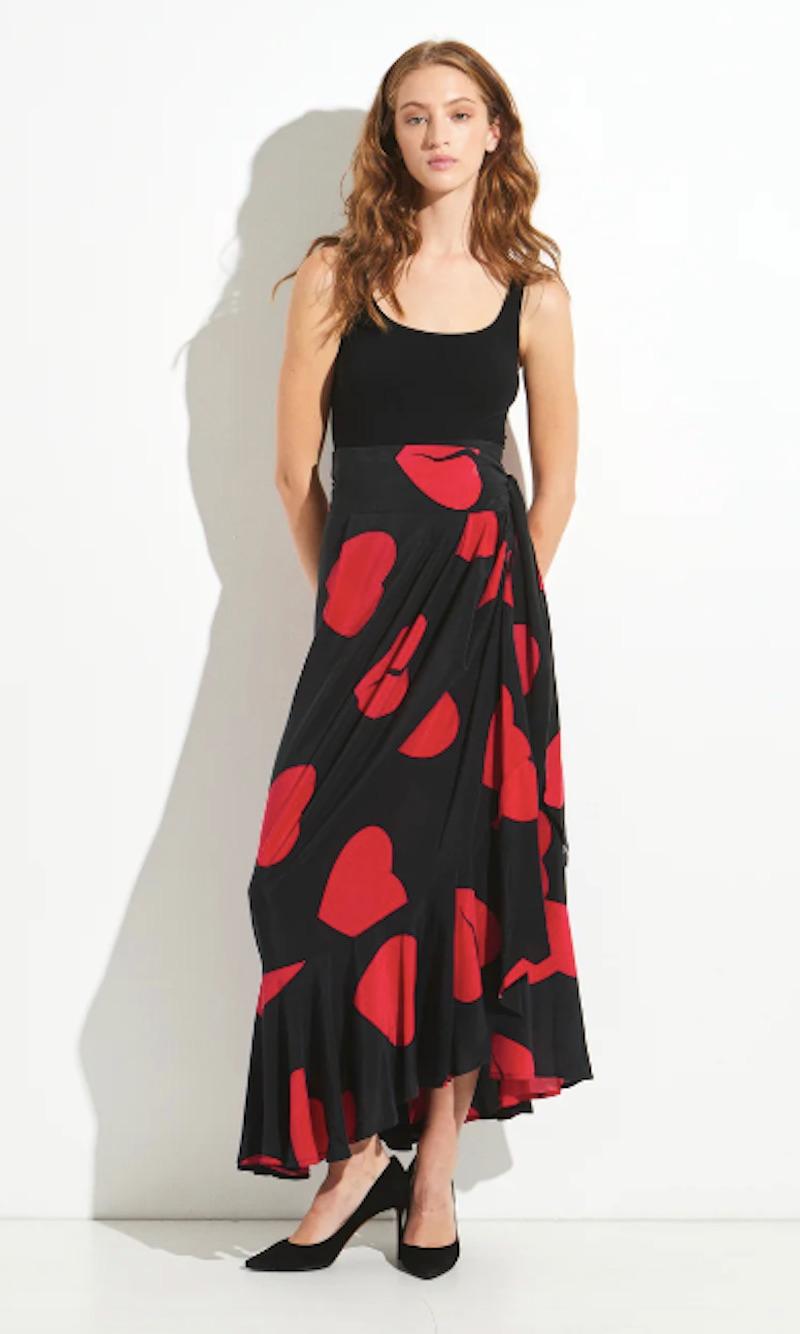 Moschino Heart Wrap Skirt In Excellent Condition For Sale In New York, NY